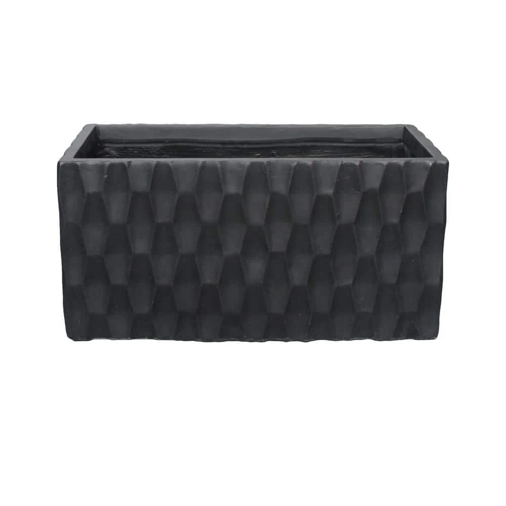 KANTE 31.5 in. L Rectangular Burnished Black Concrete/Fiberglass Indoor Outdoor Elegant Retro Planter 3 KANTE 31.5 in. L Rectangular Burnished Black Concrete/Fiberglass Indoor Outdoor Elegant Retro Planter