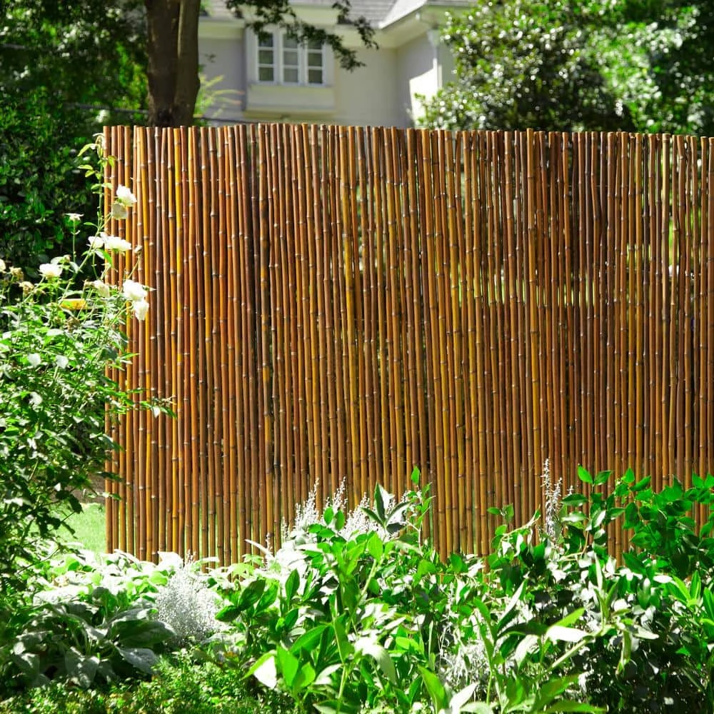 Vigoro 6 ft. x 8 ft. Caramel Brown Full Round Bamboo Fence 6 Vigoro 6 ft. x 8 ft. Caramel Brown Full Round Bamboo Fence - Image 4