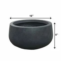 KANTE 16 in. W Round Charcoal Lightweight Concrete/Fiberglass Indoor Outdoor Elegant Bowl Planter 15 KANTE 16 in. W Round Charcoal Lightweight Concrete/Fiberglass Indoor Outdoor Elegant Bowl Planter -VIGORO Store charcoal kante plant pots osc0051b c60121 76 1000