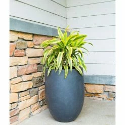 KANTE 21.7 in. H Round Charcoal Concrete/Fiberglass Indoor Outdoor Modern Tall Planter 15 KANTE 21.7 in. H Round Charcoal Concrete/Fiberglass Indoor Outdoor Modern Tall Planter -VIGORO Store charcoal kante plant pots osc0066a c60121 4f 1000