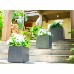 KANTE 16 in. x 12 in. and 10 in. W Square Charcoal Lightweight Concrete/Fiberglass Indoor Outdoor Elegant Planters (Set of 3) 10 KANTE 16 in. x 12 in. and 10 in. W Square Charcoal Lightweight Concrete/Fiberglass Indoor Outdoor Elegant Planters (Set of 3) -VIGORO Store charcoal kante plant pots osf0001abc c60121 1f 1000