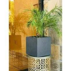 KANTE 12 in. H Square Charcoal Concrete/Fiberglass Indoor Outdoor Elegant Planter 19 KANTE 12 in. H Square Charcoal Concrete/Fiberglass Indoor Outdoor Elegant Planter -VIGORO Store charcoal kante plant pots osf0001b c60121 76 1000