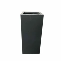 KANTE 24 in. H Square Charcoal Concrete/Fiberglass Indoor Outdoor Elegant Tall Planter -VIGORO Store charcoal kante plant pots osf0002b c60121 c3 1000