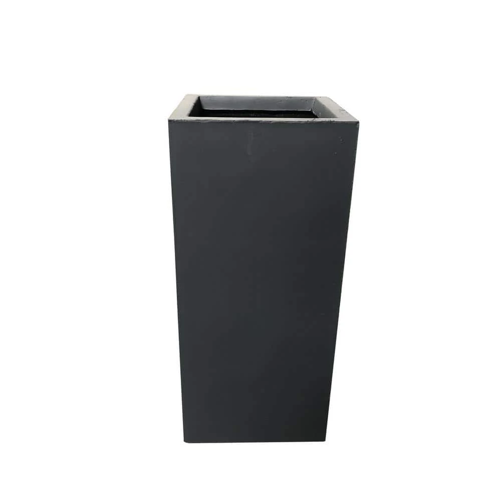 KANTE 28 in. H Square Charcoal Concrete/Fiberglass Indoor Outdoor Modern Tall Planter 7 KANTE 28 in. H Square Charcoal Concrete/Fiberglass Indoor Outdoor Modern Tall Planter - Image 5