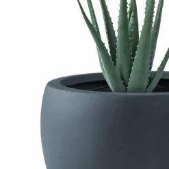 KANTE 8 in. H Charcoal Concrete and Fiberglass Round Bowl Planter, Outdoor Indoor Large Planters Pots with Drainage -VIGORO Store charcoal kante plant pots rc0049a c60121 44 1000
