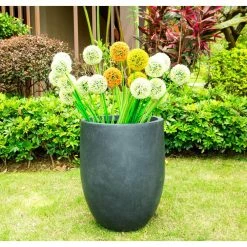 KANTE 21.7 in. Tall Charcoal Lightweight Concrete Round Outdoor Planter -VIGORO Store charcoal kante plant pots rc0066a c60121 c3 1000