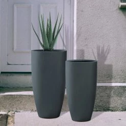KANTE 31.4" and 23.6"H Charcoal Finish Concrete Tall Planters (Set of 2), Large Outdoor Indoor w/Drainage Hole & Rubber Plug 14 KANTE 31.4" and 23.6"H Charcoal Finish Concrete Tall Planters (Set of 2), Large Outdoor Indoor w/Drainage Hole & Rubber Plug -VIGORO Store charcoal kante plant pots rc0099ab c60121 fa 1000