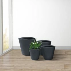 KANTE 20.9", 17.7", 15" & 12.6"H Cylindrical Charcoal Finish Lightweight Concrete Modern Planters Set of 4, Outdoor Indoor 17 KANTE 20.9", 17.7", 15" & 12.6"H Cylindrical Charcoal Finish Lightweight Concrete Modern Planters Set of 4, Outdoor Indoor -VIGORO Store charcoal kante plant pots rc0154bcde c60121 44 1000