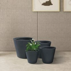 KANTE 20.9", 17.7", 15" & 12.6"H Cylindrical Charcoal Finish Lightweight Concrete Modern Planters Set of 4, Outdoor Indoor 15 KANTE 20.9", 17.7", 15" & 12.6"H Cylindrical Charcoal Finish Lightweight Concrete Modern Planters Set of 4, Outdoor Indoor -VIGORO Store charcoal kante plant pots rc0154bcde c60121 4f 1000