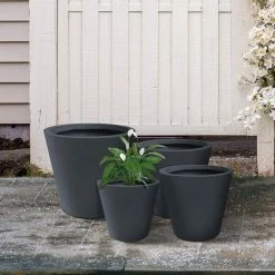 KANTE 20.9", 17.7", 15" & 12.6"H Cylindrical Charcoal Finish Lightweight Concrete Modern Planters Set of 4, Outdoor Indoor 13 KANTE 20.9", 17.7", 15" & 12.6"H Cylindrical Charcoal Finish Lightweight Concrete Modern Planters Set of 4, Outdoor Indoor -VIGORO Store charcoal kante plant pots rc0154bcde c60121 66 1000
