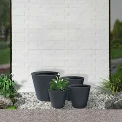 KANTE 20.9", 17.7", 15" & 12.6"H Cylindrical Charcoal Finish Lightweight Concrete Modern Planters Set of 4, Outdoor Indoor 19 KANTE 20.9", 17.7", 15" & 12.6"H Cylindrical Charcoal Finish Lightweight Concrete Modern Planters Set of 4, Outdoor Indoor -VIGORO Store charcoal kante plant pots rc0154bcde c60121 76 1000