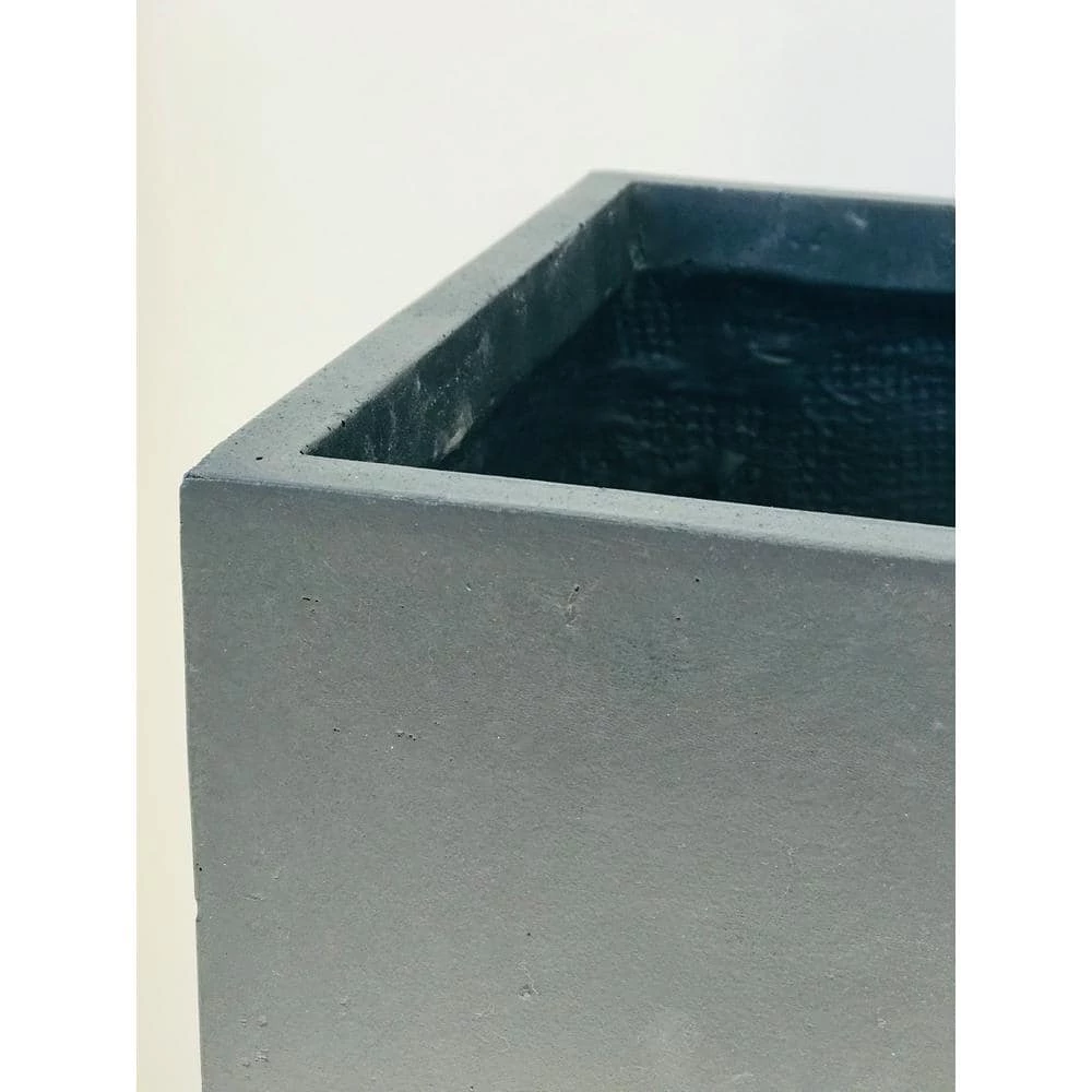 KANTE 10 in. Tall Charcoal Lightweight Concrete Square Modern Outdoor Planter 7 KANTE 10 in. Tall Charcoal Lightweight Concrete Square Modern Outdoor Planter - Image 5