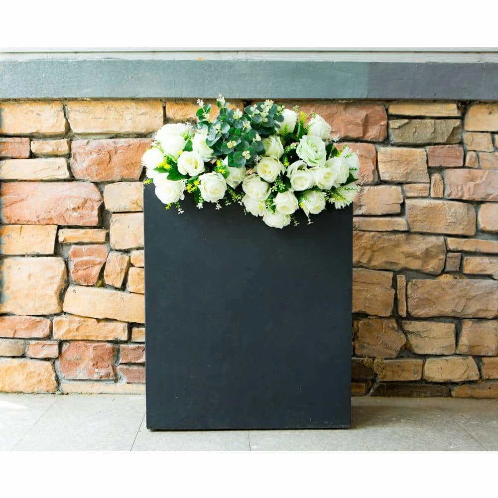 KANTE 26.8 in. Tall Charcoal Lightweight Concrete Modern Long and High Rectangle Planter 10 KANTE 26.8 in. Tall Charcoal Lightweight Concrete Modern Long and High Rectangle Planter - Image 8