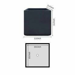 KANTE 11.81 x 11.81 in. Square Charcoal Lightweight Concrete and Weather Resistant Fiberglass Planter w/Drainage Hole 13 KANTE 11.81 x 11.81 in. Square Charcoal Lightweight Concrete and Weather Resistant Fiberglass Planter w/Drainage Hole -VIGORO Store charcoal kante plant pots rf0221b c60121 4f 1000