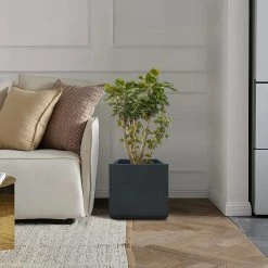 KANTE 11.81 x 11.81 in. Square Charcoal Lightweight Concrete and Weather Resistant Fiberglass Planter w/Drainage Hole 16 KANTE 11.81 x 11.81 in. Square Charcoal Lightweight Concrete and Weather Resistant Fiberglass Planter w/Drainage Hole -VIGORO Store charcoal kante plant pots rf0221b c60121 fa 1000