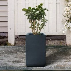 KANTE 27.6 in. H Square Charcoal Concrete and Fiberglass Tall Planter Outdoor Indoor Lightweight Plant Pots 12 KANTE 27.6 in. H Square Charcoal Concrete and Fiberglass Tall Planter Outdoor Indoor Lightweight Plant Pots -VIGORO Store charcoal kante plant pots rf0222c c60121 1f 1000