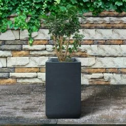 KANTE 27.6 in. H Square Charcoal Concrete and Fiberglass Tall Planter Outdoor Indoor Lightweight Plant Pots 13 KANTE 27.6 in. H Square Charcoal Concrete and Fiberglass Tall Planter Outdoor Indoor Lightweight Plant Pots -VIGORO Store charcoal kante plant pots rf0222c c60121 44 1000