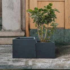 KANTE 17.3 in. W Square Charcoal Lightweight Concrete and Fiberglass Planters with Drainage Holes (Set of 2) 13 KANTE 17.3 in. W Square Charcoal Lightweight Concrete and Fiberglass Planters with Drainage Holes (Set of 2) -VIGORO Store charcoal kante plant pots rf2015015bc c60121 44 1000