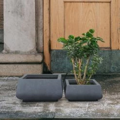KANTE 21.2 in. and 16.1 in. W Square Charcoal Finish Lightweight Concrete/Fiberglass Planters with Drainage Holes (Set of 2) 12 KANTE 21.2 in. and 16.1 in. W Square Charcoal Finish Lightweight Concrete/Fiberglass Planters with Drainage Holes (Set of 2) -VIGORO Store charcoal kante plant pots rf2015018ab c60121 1f 1000