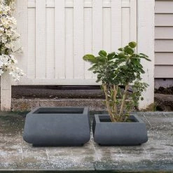 KANTE 21.2 in. and 16.1 in. W Square Charcoal Finish Lightweight Concrete/Fiberglass Planters with Drainage Holes (Set of 2) 13 KANTE 21.2 in. and 16.1 in. W Square Charcoal Finish Lightweight Concrete/Fiberglass Planters with Drainage Holes (Set of 2) -VIGORO Store charcoal kante plant pots rf2015018ab c60121 44 1000