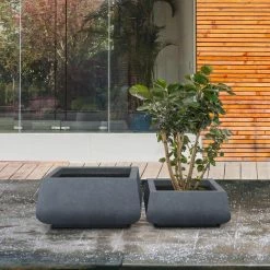 KANTE 21.2 in. and 16.1 in. W Square Charcoal Finish Lightweight Concrete/Fiberglass Planters with Drainage Holes (Set of 2) 15 KANTE 21.2 in. and 16.1 in. W Square Charcoal Finish Lightweight Concrete/Fiberglass Planters with Drainage Holes (Set of 2) -VIGORO Store charcoal kante plant pots rf2015018ab c60121 76 1000