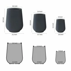 KANTE 26.5 in., 20 in. & 13.1 in. H Round Charcoal Concrete Tall Planters (Set of 3), Outdoor Indoor Large with Drainage Holes 15 KANTE 26.5 in., 20 in. & 13.1 in. H Round Charcoal Concrete Tall Planters (Set of 3), Outdoor Indoor Large with Drainage Holes -VIGORO Store charcoal kante plant pots rf2015023abc c60121 c3 1000