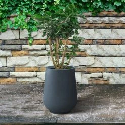 KANTE 10.63 in. x 13.78 in. Round Charcoal Lightweight Concrete and Weather Resistant Fiberglass Planter w/Drainage Hole 15 KANTE 10.63 in. x 13.78 in. Round Charcoal Lightweight Concrete and Weather Resistant Fiberglass Planter w/Drainage Hole -VIGORO Store charcoal kante plant pots rf2015023c c60121 44 1000