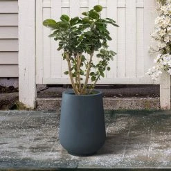 KANTE 10.63 in. x 13.78 in. Round Charcoal Lightweight Concrete and Weather Resistant Fiberglass Planter w/Drainage Hole 16 KANTE 10.63 in. x 13.78 in. Round Charcoal Lightweight Concrete and Weather Resistant Fiberglass Planter w/Drainage Hole -VIGORO Store charcoal kante plant pots rf2015023c c60121 fa 1000