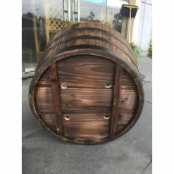 Vigoro 25.98 in. Dia x 16.54 in. H Round Wooden Barrel Planter 10 Vigoro 25.98 in. Dia x 16.54 in. H Round Wooden Barrel Planter -VIGORO Store dark wood vigoro barrel planters hl6642 1d 1000