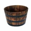 Vigoro 25.98 in. Dia x 16.54 in. H Round Wooden Barrel Planter -VIGORO Store dark wood vigoro barrel planters hl6642 64 1000