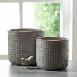SULLIVANS Dusty Blue Ceramic Pot - Set of 2 -VIGORO Store dusty blue sullivans plant pots cm2978 1f 1000