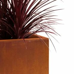 KANTE 16in.H Square Faux Weathering Steel Finish Lightweight Concrete Durable Elegant Planter w/Drainage Hole, Home and Garden -VIGORO Store faux weathering steel kante plant pots rf0001c c91942 44 1000
