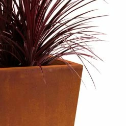 KANTE 24.4 in. H Rectangle Faux Weathering Steel Lightweight Concrete Tapered Tall Planter with Drainage Hole, Outdoor/Indoor -VIGORO Store faux weathering steel kante plant pots rf0004c c91942 44 1000