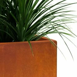 KANTE 16 in. H Faux Weathering Steel Finish Concrete Square, Modern Outdoor/Indoor Lightweight Planter Pot with Drainage Hole -VIGORO Store faux weathering steel kante plant pots rf0007b c91942 fa 1000