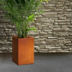 KANTE 19 in. H Faux Weathering Steel Concrete Tall Square Planter, Modern Outdoor/Indoor Lightweight with Drainage Hole 17 KANTE 19 in. H Faux Weathering Steel Concrete Tall Square Planter, Modern Outdoor/Indoor Lightweight with Drainage Hole -VIGORO Store faux weathering steel kante plant pots rf0007c c91942 76 1000