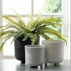SULLIVANS Black, White & Gray Ceramic Planters - Set Of 3 10 SULLIVANS Black, White & Gray Ceramic Planters - Set Of 3 -VIGORO Store glaze sullivans plant pots cm2970 1f 1000