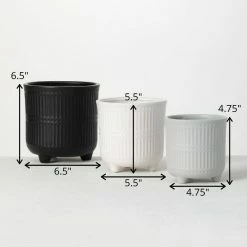 SULLIVANS Black, White & Gray Ceramic Planters - Set Of 3 11 SULLIVANS Black, White & Gray Ceramic Planters - Set Of 3 -VIGORO Store glaze sullivans plant pots cm2970 44 1000