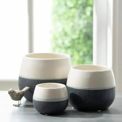 SULLIVANS Black And White Ceramic Pot - Set of 3 10 SULLIVANS Black And White Ceramic Pot - Set of 3 -VIGORO Store glaze sullivans plant pots cm2971 1f 1000