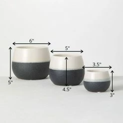 SULLIVANS Black And White Ceramic Pot - Set of 3 11 SULLIVANS Black And White Ceramic Pot - Set of 3 -VIGORO Store glaze sullivans plant pots cm2971 44 1000