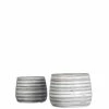 SULLIVANS Gray and White Ceramic Striped Planter - Set of 2 2 SULLIVANS Gray and White Ceramic Striped Planter - Set of 2 -VIGORO Store gray and white sullivans plant pots cm2787 64 1000