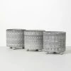 SULLIVANS Gray Geometric Print Cement Pot - Set of 3 1 SULLIVANS Gray Geometric Print Cement Pot - Set of 3 -VIGORO Store gray patterned sullivans plant pots cmt1207 64 1000