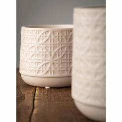 SULLIVANS Gray Ceramic Planter (Set of 2) -VIGORO Store gray sullivans plant pots cm2943 1f 1000