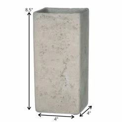 SULLIVANS Gray Cement Square Planter -VIGORO Store gray sullivans plant pots cmt1092 1f 1000