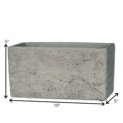 SULLIVANS Gray Cement Rectangular Planter 7 SULLIVANS Gray Cement Rectangular Planter -VIGORO Store gray sullivans plant pots cmt1094 4f 1000