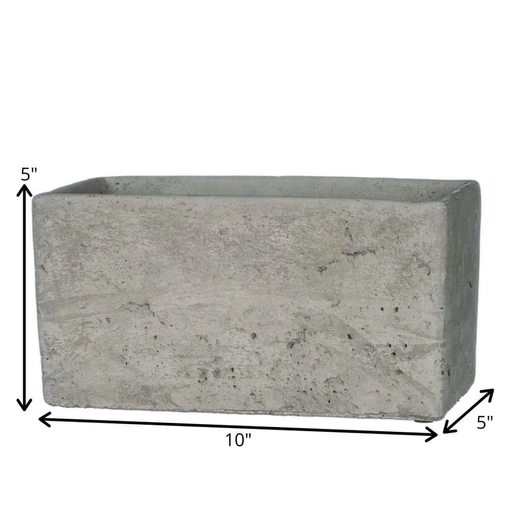 SULLIVANS Gray Cement Rectangular Planter 5 SULLIVANS Gray Cement Rectangular Planter - Image 3