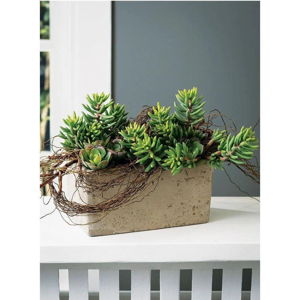 SULLIVANS Gray Cement Rectangular Planter 4 SULLIVANS Gray Cement Rectangular Planter - Image 2