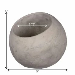 SULLIVANS Gray Cement Ball Planter 7 SULLIVANS Gray Cement Ball Planter -VIGORO Store gray sullivans plant pots cmt1105 4f 1000