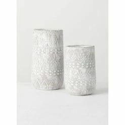 SULLIVANS Gray Cement Pot - Set of 2 -VIGORO Store gray sullivans plant pots cmt1189 1f 1000