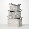 SULLIVANS 9.5 in., 8.5 in. and 7.5 in. Gray Metal Flourish Planter with Handles - (Set of 3) -VIGORO Store gray sullivans plant pots met1823 64 1000