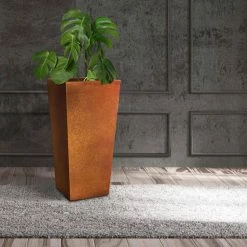 KANTE 28 in. H Iron Oxide Lightweight Concrete Tapered Planter with Drainage Hole, Large Outdoor/Indoor Tall Square Planter 13 KANTE 28 in. H Iron Oxide Lightweight Concrete Tapered Planter with Drainage Hole, Large Outdoor/Indoor Tall Square Planter -VIGORO Store iron oxide kante plant pots rf0229a s c80621 1f 1000